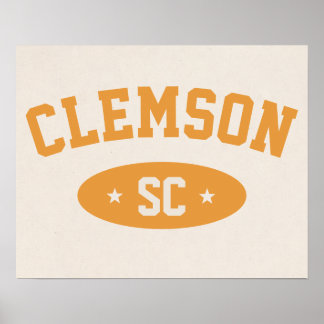 Clemson, SC Vintage Athletic-Style Poster Print