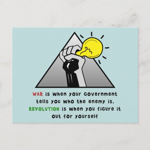 Clench fist solidarity against government tyranny postcard