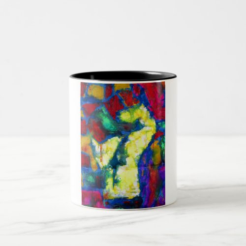 Clenched Fist of Fury Modern Abstract Design Two_Tone Coffee Mug