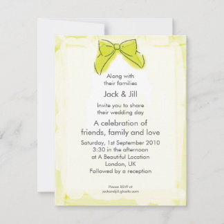 Cleo Bow (lemonlime) 4.25x5.5 Invitation