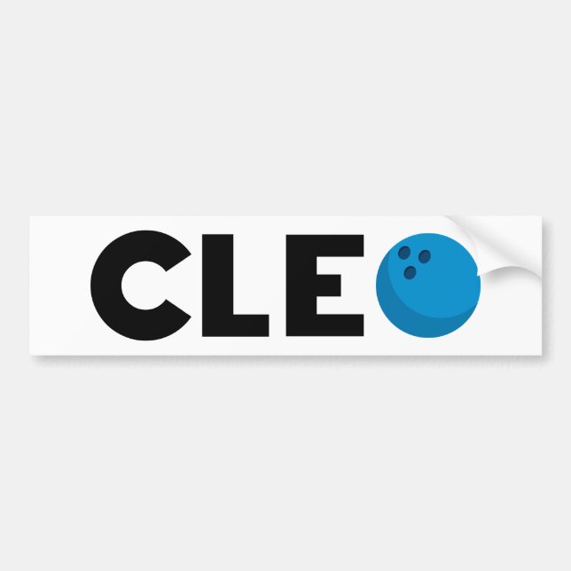 Cleo bowling bumper sticker (Front)