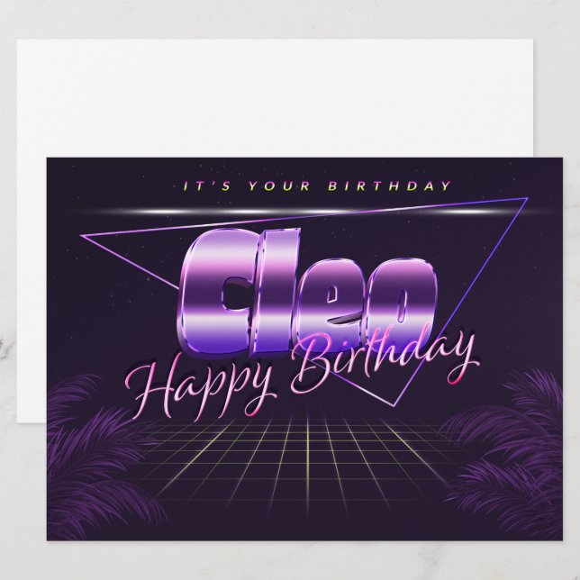 Cleo Name First name pura retro card Birthday (Front/Back)