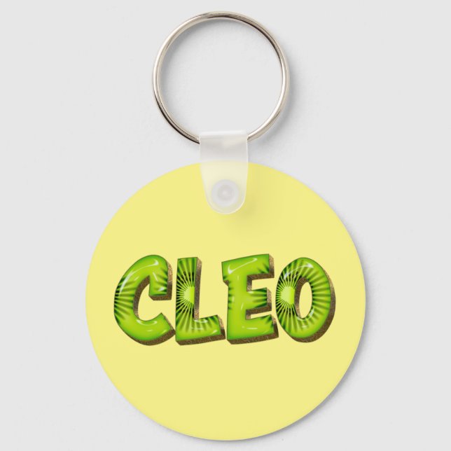 Cleo Name Kiwi Design Schlüsselanhänger Keychain (Front)