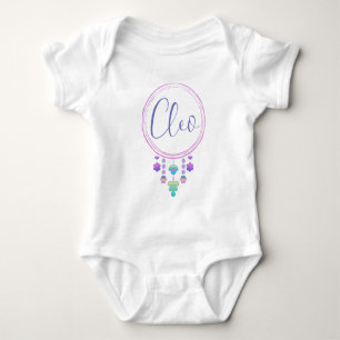 Cleo Name Reveal Girl Whimsical Cute Hippy Boho Baby Bodysuit