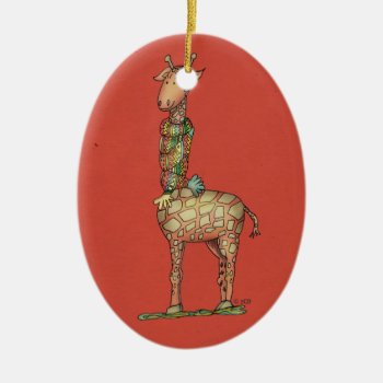 Cleo Red And Green Reversible Ornament by twochicksdesign at Zazzle