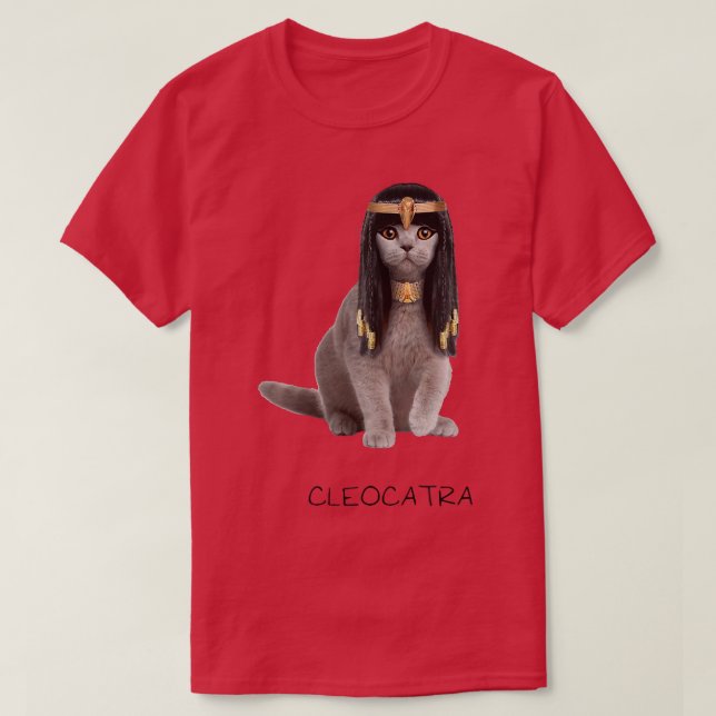 Cleocatra The Golden Jewelry Wearing Pharaoh Cat  T-Shirt (Design Front)