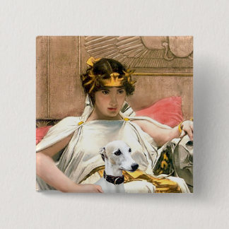 Cleopatra and White Whippet Pinback Button
