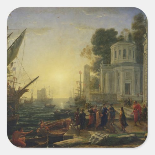 Cleopatra Disembarking at Tarsus 1642 Square Sticker