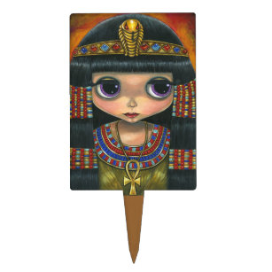 Cleopatra Doll with Ankh and Snake Headpiece Cake Topper