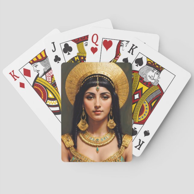 Cleopatra Egyptian Queen Pharaoh Art Poker Cards (Back)