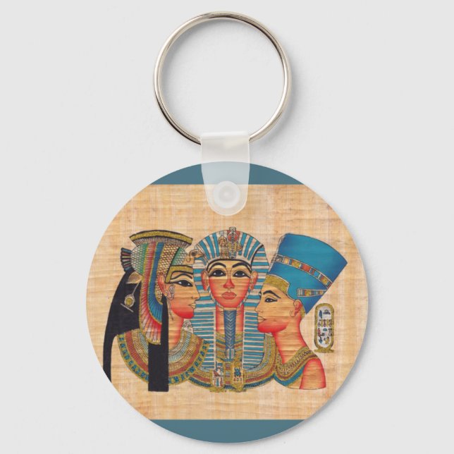 CLEOPATRA Egyptian Queen Vintage Style Artwork Keychain (Front)