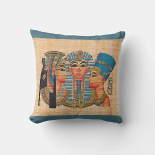 CLEOPATRA Egyptian Queen Vintage Style Artwork Throw Pillow