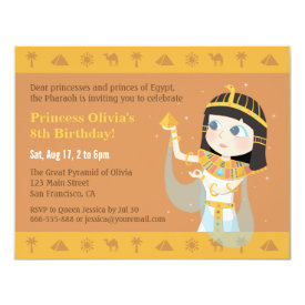 Cleopatra Egyptian Themed Kids Birthday Party Card