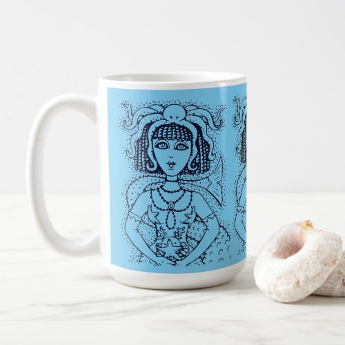 CLEOPATRA OCTOPUS MERMAID FANTASY GOTH SIREN COFFEE MUG