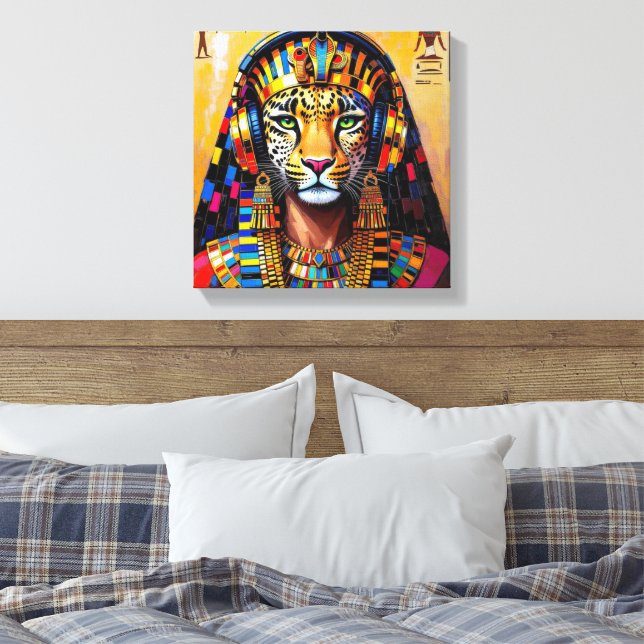 CLEOPATRA QUEEN OF THE NILE-LEOPARD CANVAS PRINT (Insitu(Bedroom))