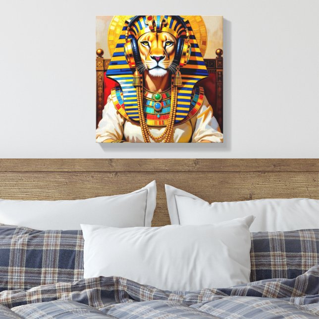 CLEOPATRA QUEEN OF THE NILE-LIONESS CANVAS PRINT (Insitu(Bedroom))