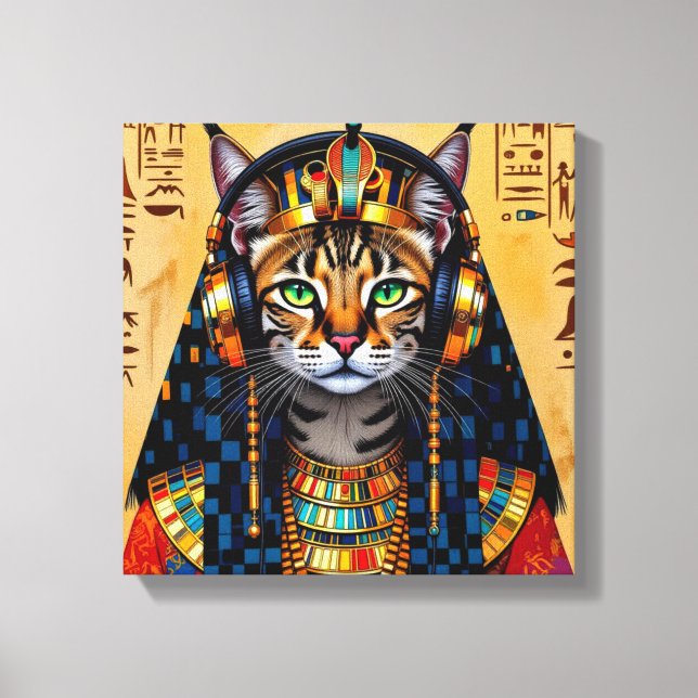 CLEOPATRA QUEEN OF THE NILE-SERVAL CAT 2 CANVAS PRINT (Front)