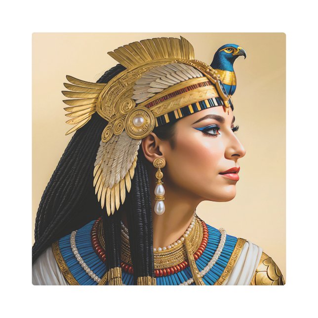“Cleopatra VII's Realism: A Portrait” Metal Print (Front)
