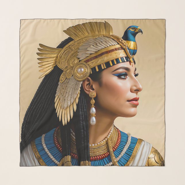 “Cleopatra VII's Realism: A Portrait”  Scarf (Front)