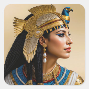 “Cleopatra VII's Realism: A Portrait” Square Sticker