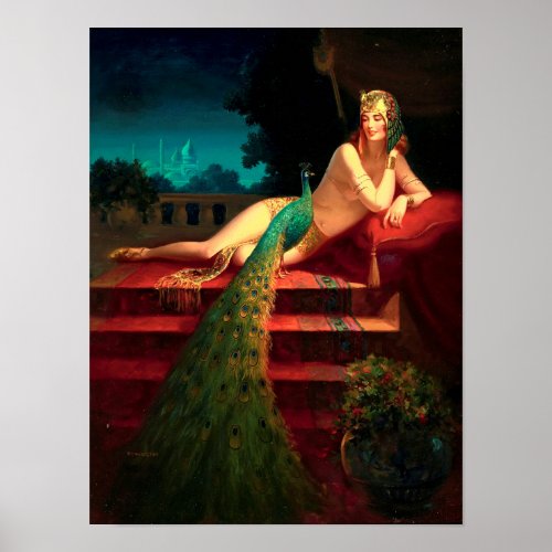 Cleopatra Vintage Art Deco Fantasy Art Poster