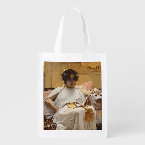 Cleopatra Waterhouse Vectorized Art Grocery Bag