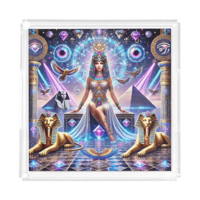 Cleopatra's Divine Realm The Golden Goddess Acrylic Tray (Front)