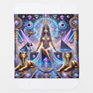 "Cleopatra's Divine Realm – The Golden Goddess of Baby Blanket