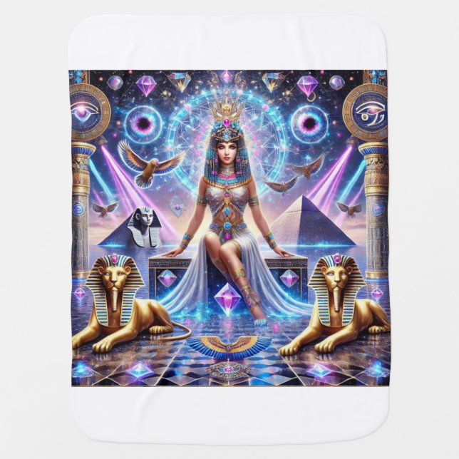 "Cleopatra's Divine Realm – The Golden Goddess of  Baby Blanket (Front)