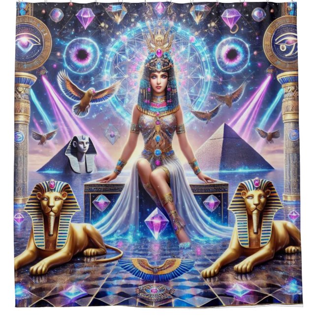 Cleopatra's Divine Realm The Golden Goddess Shower Curtain (Front)