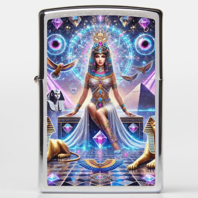 Cleopatra's Divine Realm The Golden Goddess Zippo Lighter (Front)