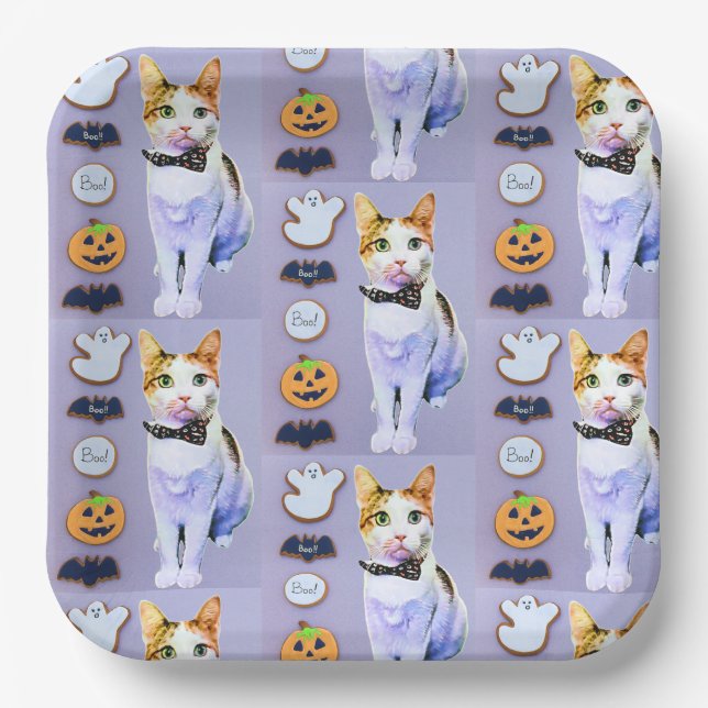 Cleopatra's Halloween Cookies Paper Plates (Front)