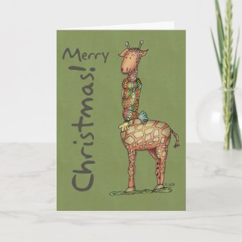 Cleo's Merry Christmas - Green Holiday Card by twochicksdesign at Zazzle