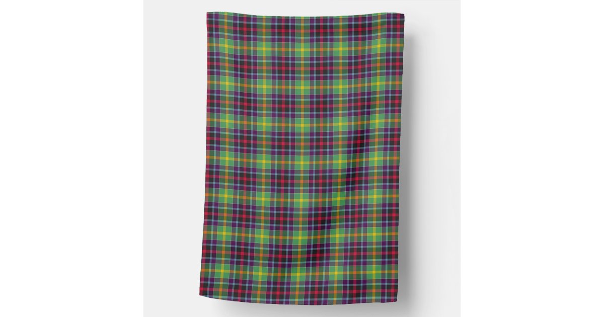 Clephan (or Clephane) Tartan Crest Garden Flag - Celtic Thistle Style