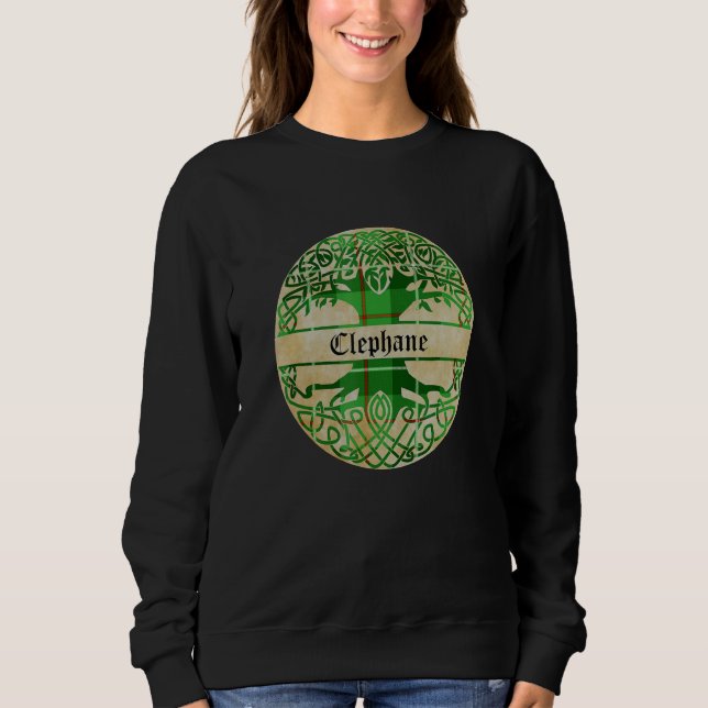 Clephane Clan Tartan Tree of Life Scottish Surname Sweatshirt (Front)