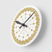 Clergy 50th Golden Jubilee Ordained Anniversary Round Clock (Angle)