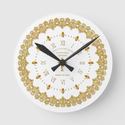Clergy 50th Golden Jubilee Ordained Anniversary Round Clock