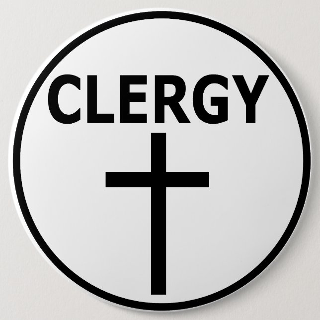 Clergy  Emblem for Pastors, Reverends & Ministers Pinback Button (Front)