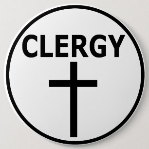 Clergy Emblem for Pastors, Reverends & Ministers Pinback Button