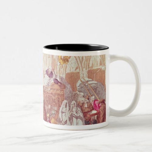 Clergy Leaving the Church after the Sale Two_Tone Coffee Mug