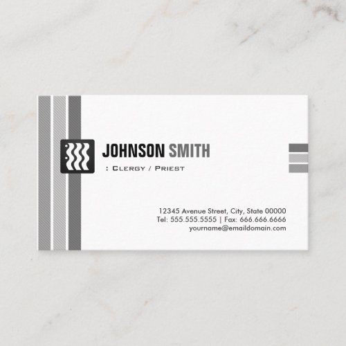 Clergy / Priest - Creative Black White Business Cards