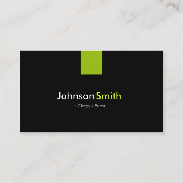 Clergy / Priest Modern Mint Green Business Card (Front)