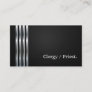 Clergy / Priest Professional Black Silver Business Card