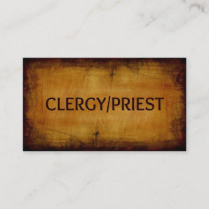 Clergy Priest Wood Grain Business Card