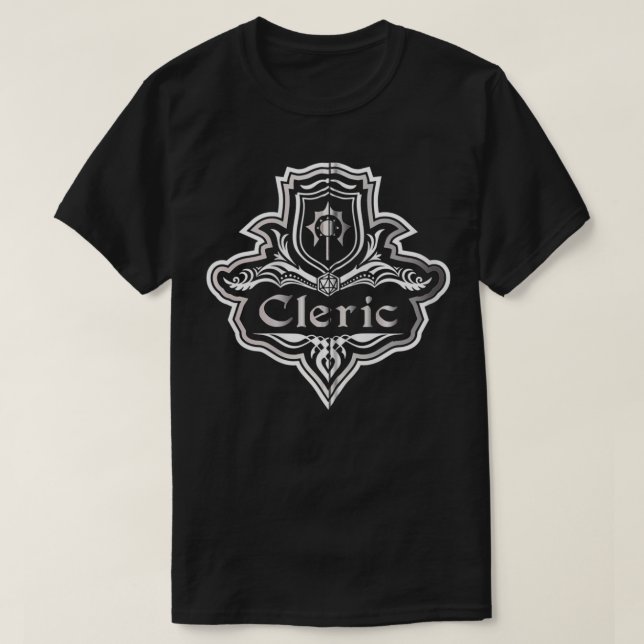 Cleric Class Emblem Dungeons and RPG Dragons Zip  T-Shirt (Design Front)