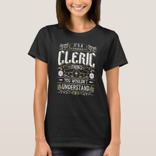 Cleric Class Tabletop Roleplaying Rpg D20 Gamer T_Shirt