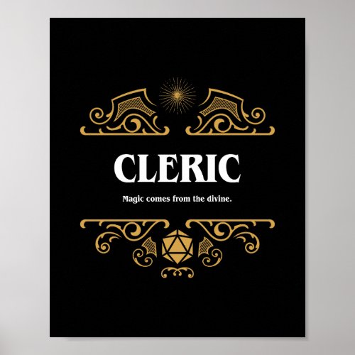 Cleric Class Tabletop RPG Gaming Poster