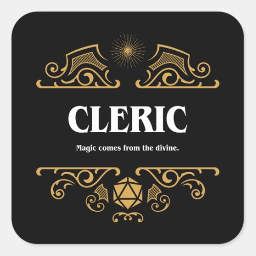 Cleric Class Tabletop RPG Gaming Square Sticker