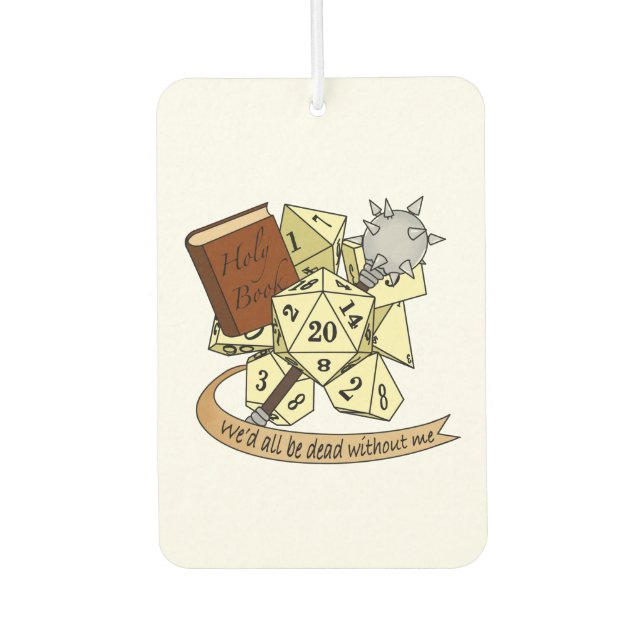 Cleric Dice Design Air Freshener (Front)