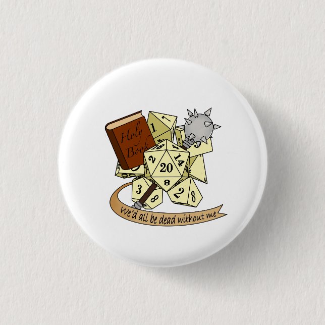 Cleric Dice Design Button (Front)